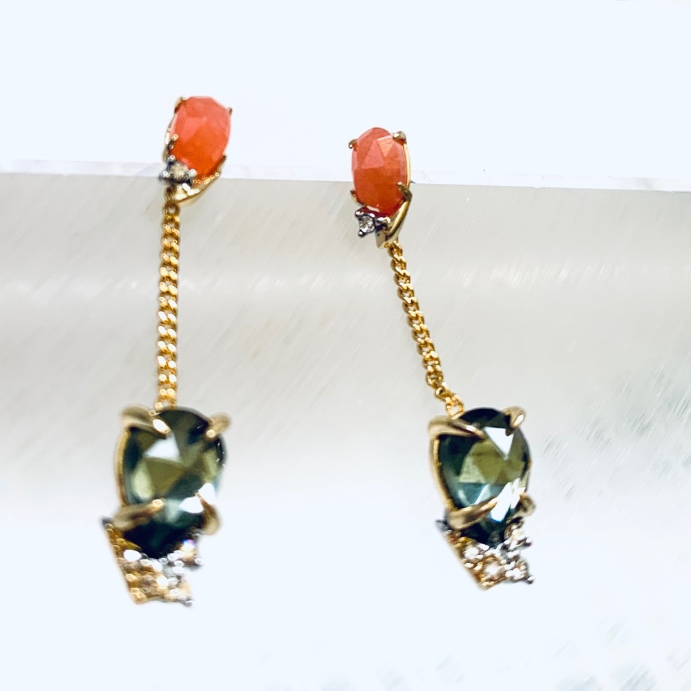 Alexis Bittar Drop Post Gemstone Crystal Earrings - Picture 9 of 12